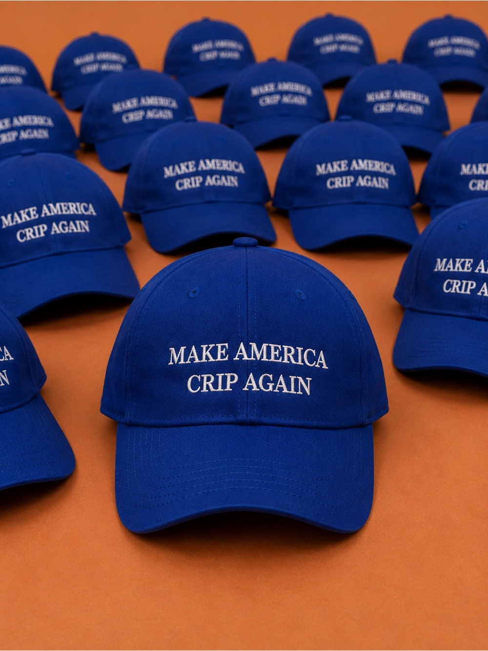 Blue Embroidered Baseball Cap | “Make America Crip Again” | Adjustable Dad Hat
